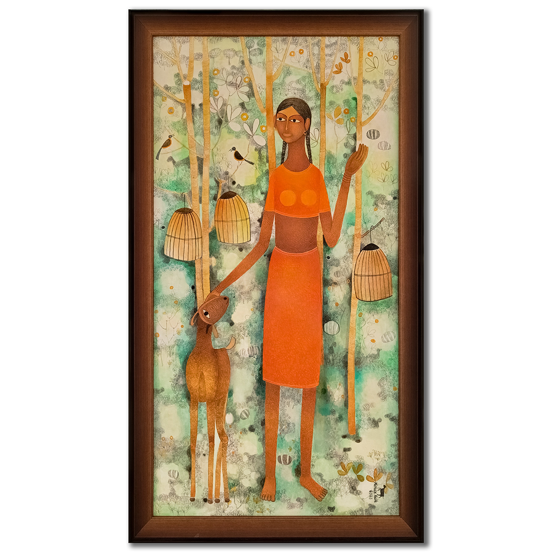 Girl with Cages and Goat