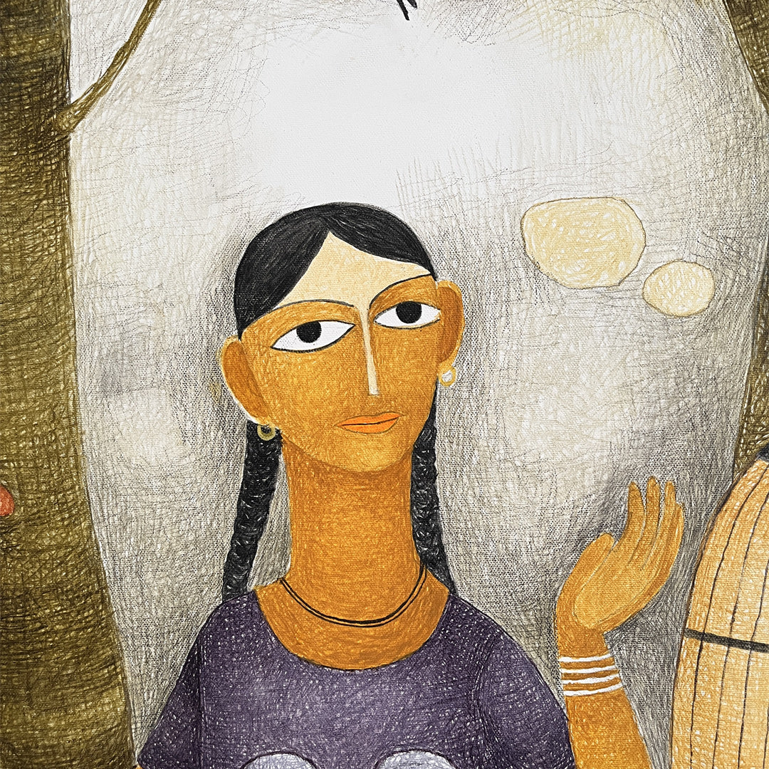 Girl with her Companions