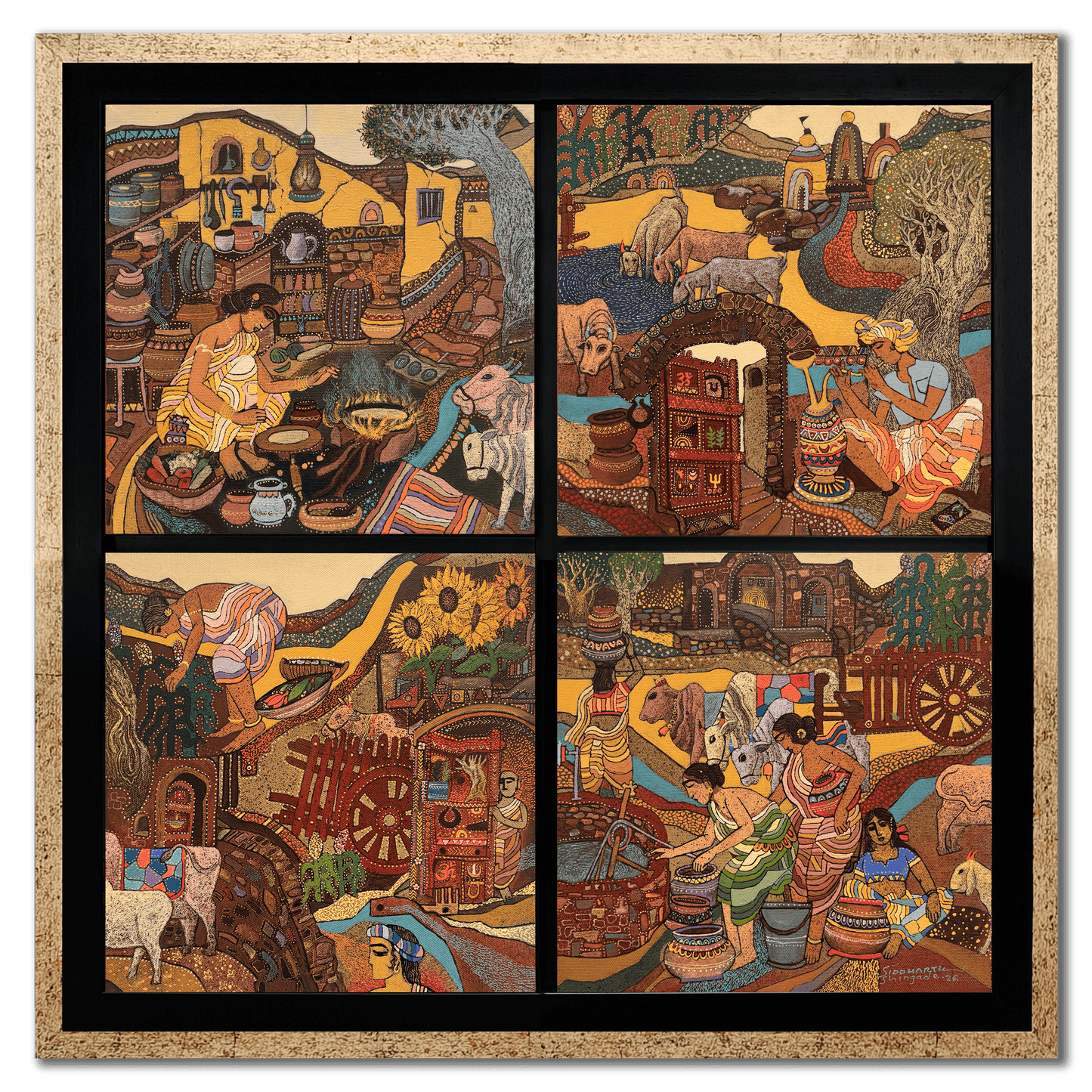 Village Life Miniature Series (Set of 4)